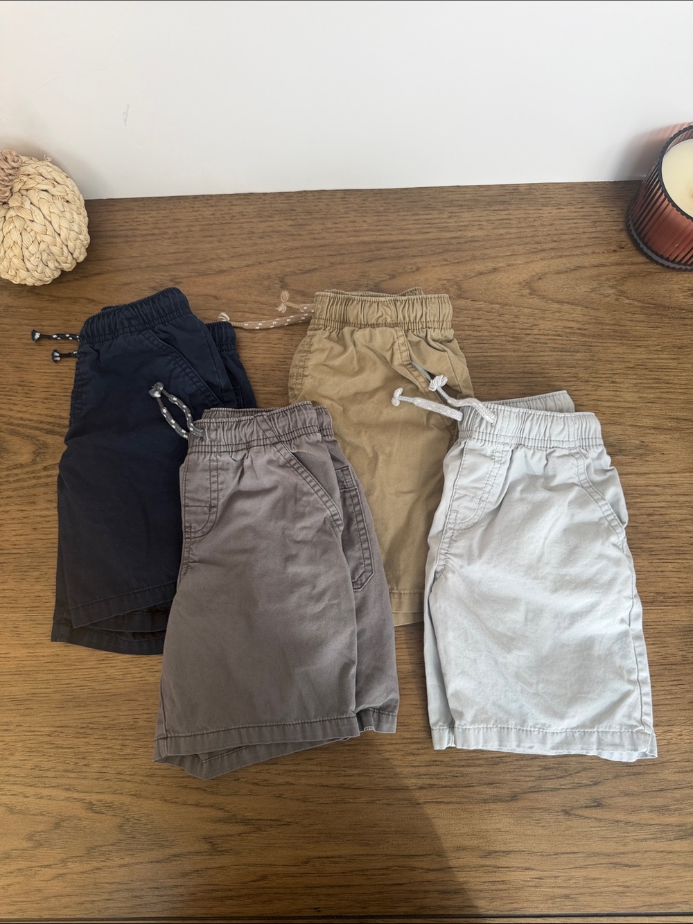Cat & Jack Pull-On Shorts in Navy, Khaki, Gray, and Light Gray